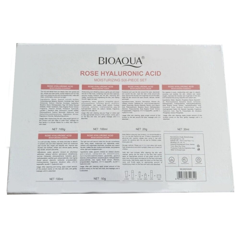 BioAqua  6-Pc Rose Hyaluronic Acid Skincare Set Hydrate • Rejuvenate • Glow Seal - Picture 4 of 4